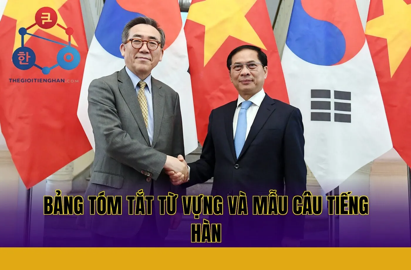 Bảng Tóm Tắt Từ Vựng Và Mẫu Câu Tiếng Hàn