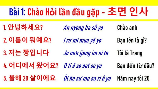 học tiếng Hàn giao tiếp